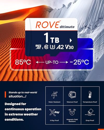 Tarjeta microSD 1TB Rove Ultimate 170MB/s con lector USB C para dash cam y smartphones Android 4