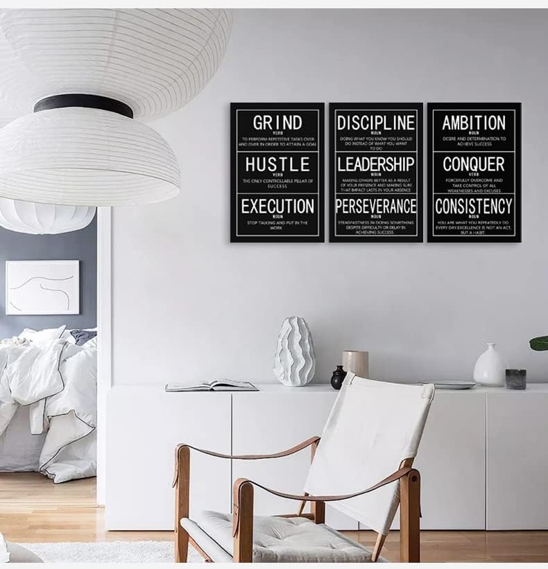 Miniatura 3 de 3 paneles de lienzo motivacional para pared, con citas inspiradoras de emprendedores, póster impreso, cuadro inspirador, enmarcado, hogar, oficina,