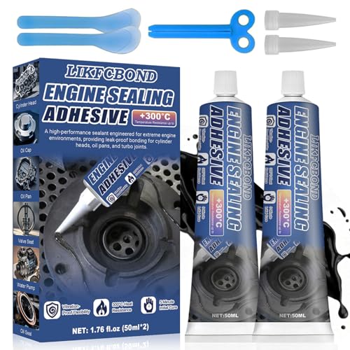 LIKFCBOND Pate A Joint Moteur Haute Temperature, Silicone Haute Température, Joint Carter Huile Moteur, Produit D'étanchéité Noir pour Joints de Moteur,...