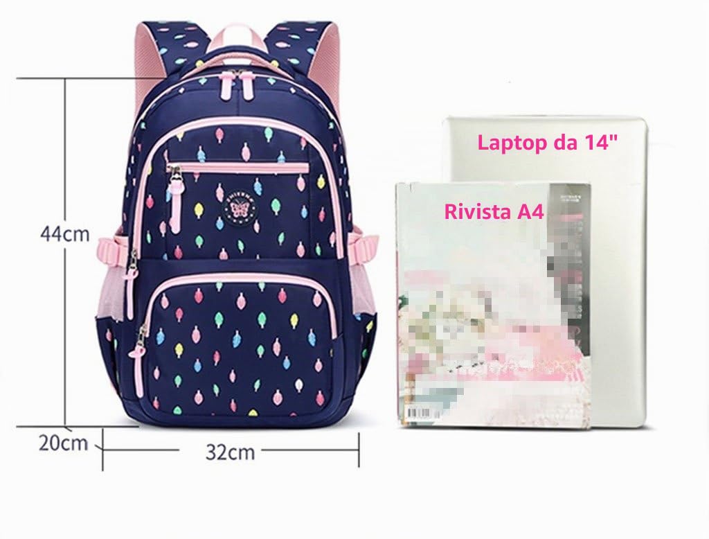 IvyH Zaino per ragazze,Sacchetti di scuola per ragazze Zaino Casual Daypack Zaino per laptop leggero Borsa da viaggio Foglia colorata Pattern