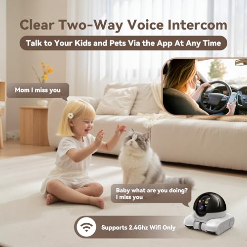 DreamBee Security Indoor Camera 1080P Dual Lens,Robot Camera on Wheels Movable with 2-Way Talk,Distance Bot with Night Vision,Blinky Bot App Control for Home Security/Cats/Dogs/Baby/Elderly - Image 6