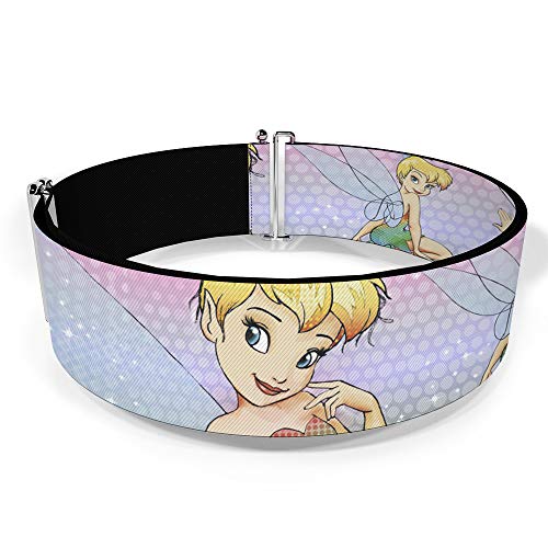 Buckle-Down Disney Belt, Cinch Belt Tinker Bell Poses Purple Pink Fade, 3.0 Inch Wide, Adjustable2