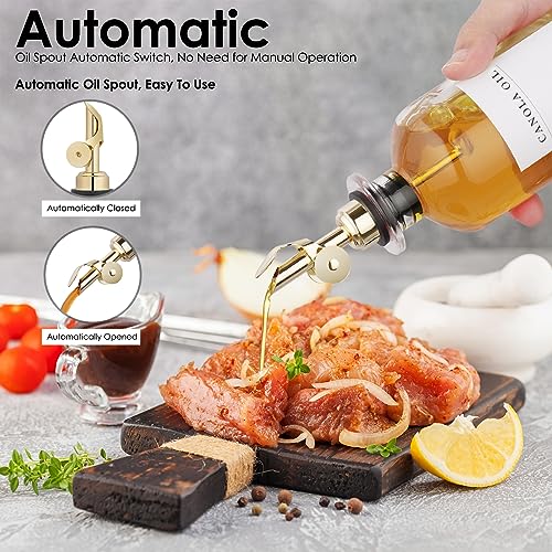 Olive Oil Dispenser Bottle for Kitchen Coffee Syrup Dispenser with Labels, Glass Oil and Vinegar Dispenser Set - Image 2