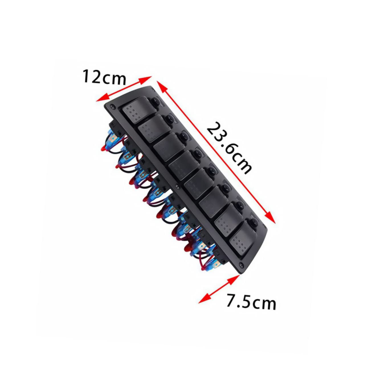 Unomor 8-Port Panel Accessory Vehicle Control Switches for Rvs Cars Boats Yachts Overload Safety Feature