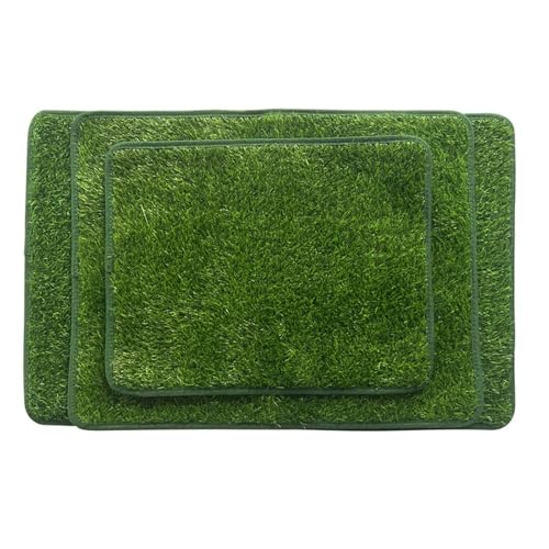 Kunstrasen Hundeklo Welpen Balkon Hundetoilette Ersetzen Rasen Welpentoilette Wiederverwendbar Training Pee Pads für Kleine Grosser ältere Hunde Hundeklo Rasen (Grün, 46x70cm)