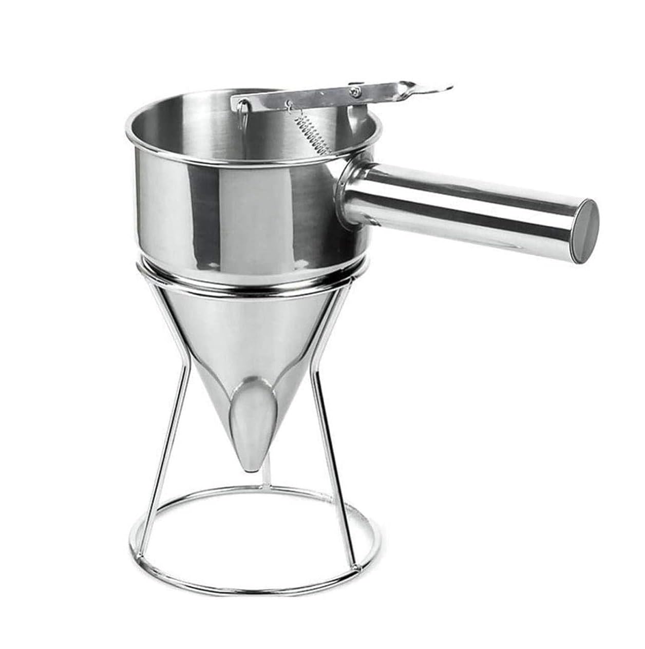 RKPM HOMES Pancake Batter Dispenser with Handle & Rack I Stainless Steel Octopus Ball Funnel I Heavy Duty Baking Tool I Maker for Cupcakes, Crepes, Muffin, Waffles, Chocolate balls or Any Baked Goods