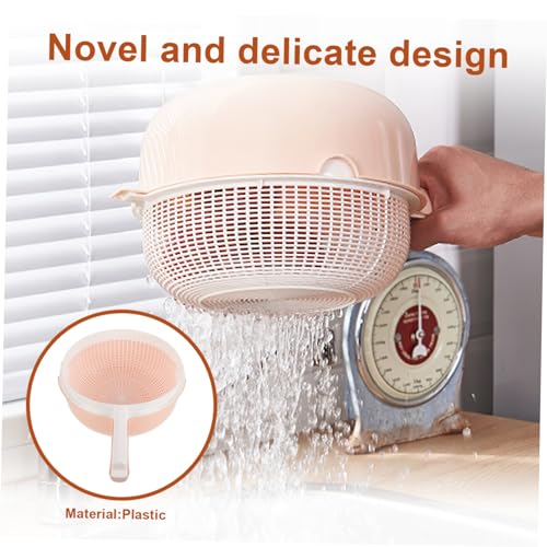 Colador plástico con doble capa y asas para cocina miniatura 4