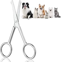 Adiwo Forbici per Animali, 10,5 cm Punta Arrotondata Forbici in Acciaio Inossidabile, Forbici per Toelettatura degli Animali Domestici, per Animali Capelli Toelettatura