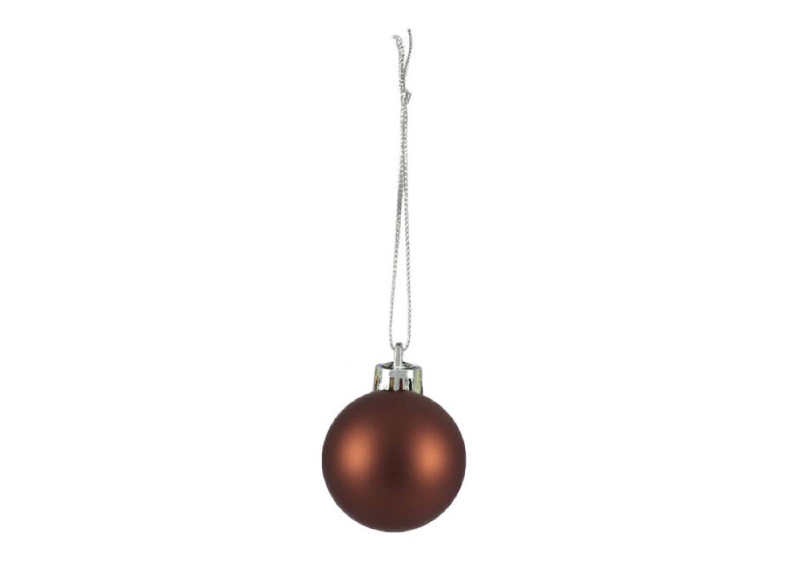 Relaxdays Palline di Natale, Set 100 Palle Albero, Addobbi Natalizi, ∅ 6 cm, in Plastica Opaca, Lucida, Glitter, Marrone