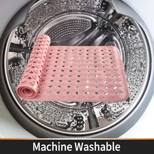Image of Door mat Bathroom mats Anti Slip for Entrance Floor Foot Skid Bathtub Bath Shower Suction Cups (Pink 70x40cm)