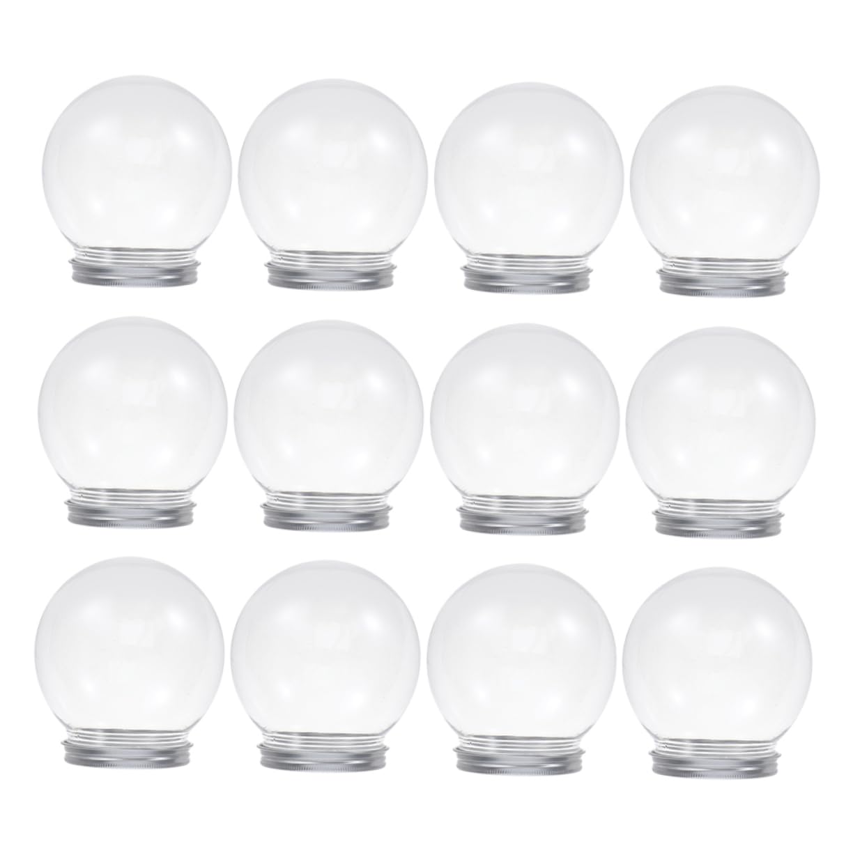 ULTECHNOVO 12 Bolas de Plástico Rellenable de 600 Ml con Tapa de Rosca, Estructura Resistente y Diseño Redondo para Navideña y Manualidades DIY
