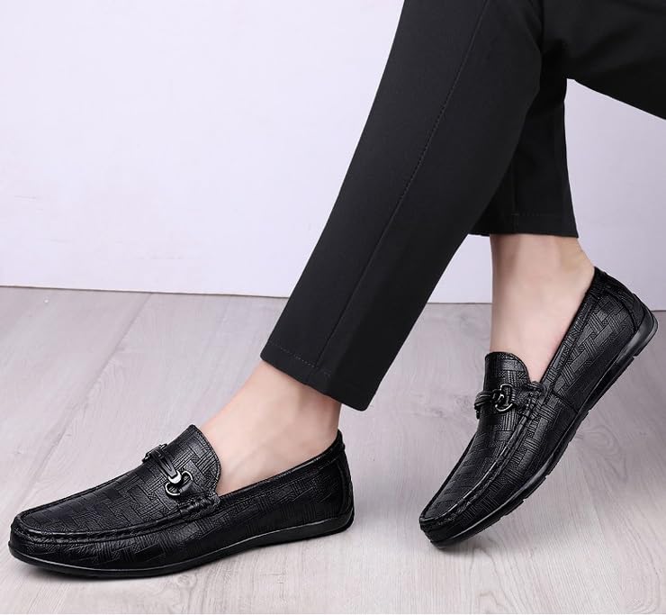 Men's Oxfords Flexural Leather Dress Shoes Modern Classic Slip-On Business Casual Comfortable Formal Footwear3