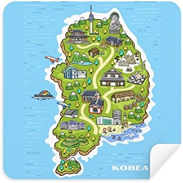 Map Showing Popular Landmarks in Korea Glasses Cloth Screen Cleaner Suede Fabric 2 Pack image 2
