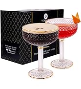 2 Bicchieri Cocktail Coupe In Cristallo - Eleganti, Per Martini E Champagne, Con E-Book Ricette