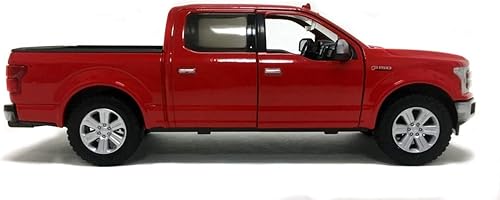 Miniatura 3 de 2019 Ford F-150 Lariat Crew Cab Pickup Truck Rojo 1/24-1/27 Modelo de automóvil fundido a presión por Motormax 79363