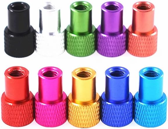 3pcs M3 M5 color aluminum alloy Heighten steps hand screws bolts blind hole knurled model airplane handle knob screw bolt (Size: M5, Color: Red wine)