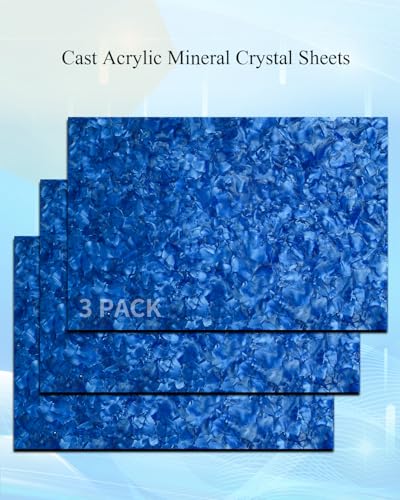 Image of TOEPODO Pearl Mineral Crystal Acrylic Sheets 1 /8 Thick Cast Acrylic Opaque Plastic Panels for Laser Cutting Crafting DIY Home /Festival Decore (3,Blue, 8x12 Inch)