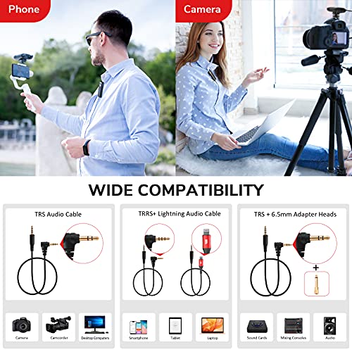 Pixel Uhf Wireless Lavalier Microphone System With Charging Case Professional Lapel Mic With 1 Receiver And 2 Transmitters For Smartphone, Dslr Camera, Pa Speaker, Youtube, Video Recording #TOP1