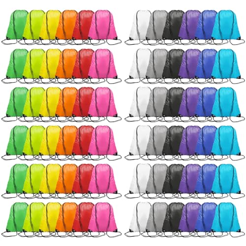 120pcs 12color Drawstring Bags Bulk, Drawstring Backpack Bulk DrawstringBags Draw String Bags Pack Bulk Draw String Back Bag String Backpack Gym Drawstring Bags Diy Gym Sports Storage Travel - Main Image