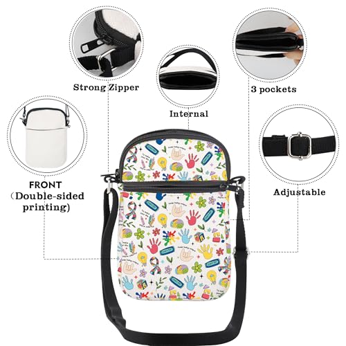 CMNIM Autism Awareness Gifts Love Needs No Words Autism Crossbody Bag Asperger Awareness Gifts for Women Autism Mom Purse3