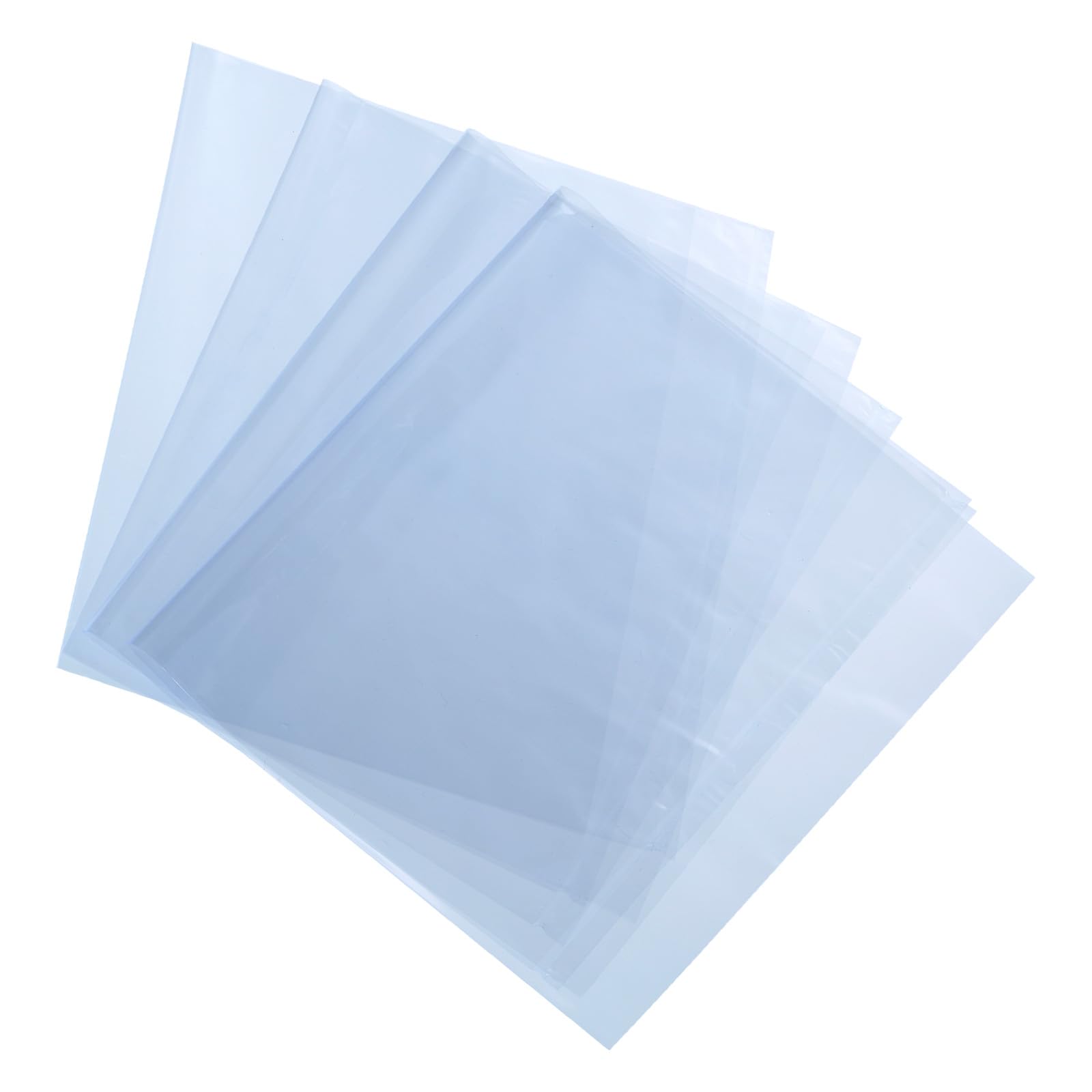 uxcell 100Pcs 14x8.5 Inch Shrink Wrap Bags, Blue Clear PVC Heat Shrink Wrap for Gift Basket, Bath Soaps, Candles and Homemade DIY Projects