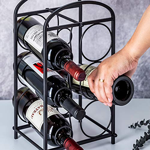 Soporte para 6 botellas de vino moderno de mesa miniatura 5
