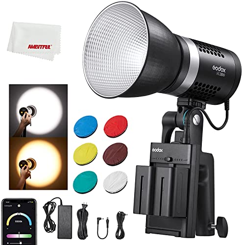 Image of GODOX ML30Bi Bi-Color 40W LED Video Light, 2800K-5600K Color Temperature with Reflector, CRI 96+ TLCI 97+, 7FX Effects,Slient Mode, APP Wireless Control (ML30Bi)