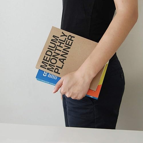 Miniatura 4 de JSTORY Planificador mensual mediano sin fecha para todo el año, cubierta flexible, organizador de objetivostiempo, papel grueso, respetuoso con el