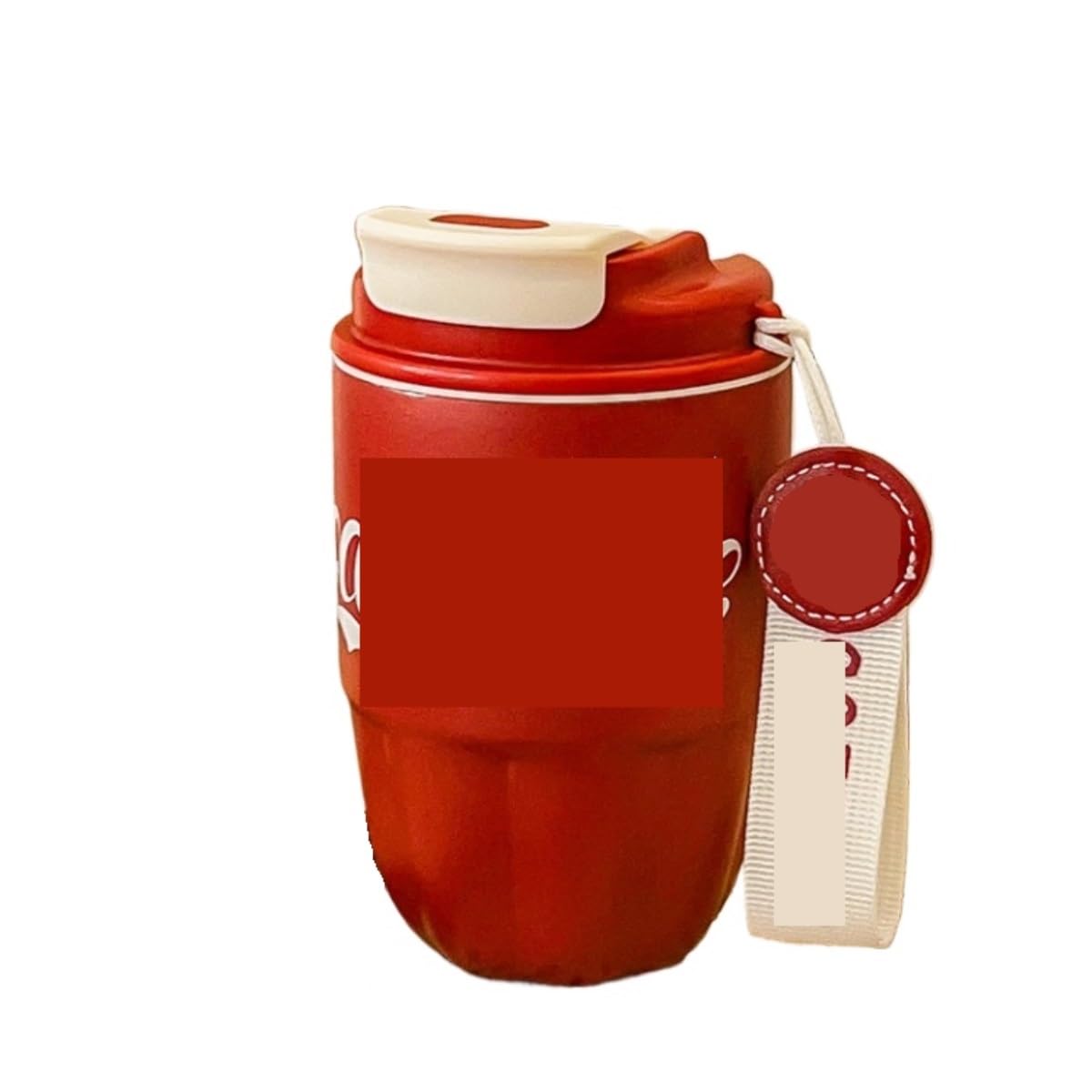 Butelka,Szczelna Para Kubek Na Wodę Filiżanka Kawy Na Zewnątrz Przenośny Podwójny Kubek Do Napojów Kubek Biurowy Samochód Napoje(Rot,12.5cm)