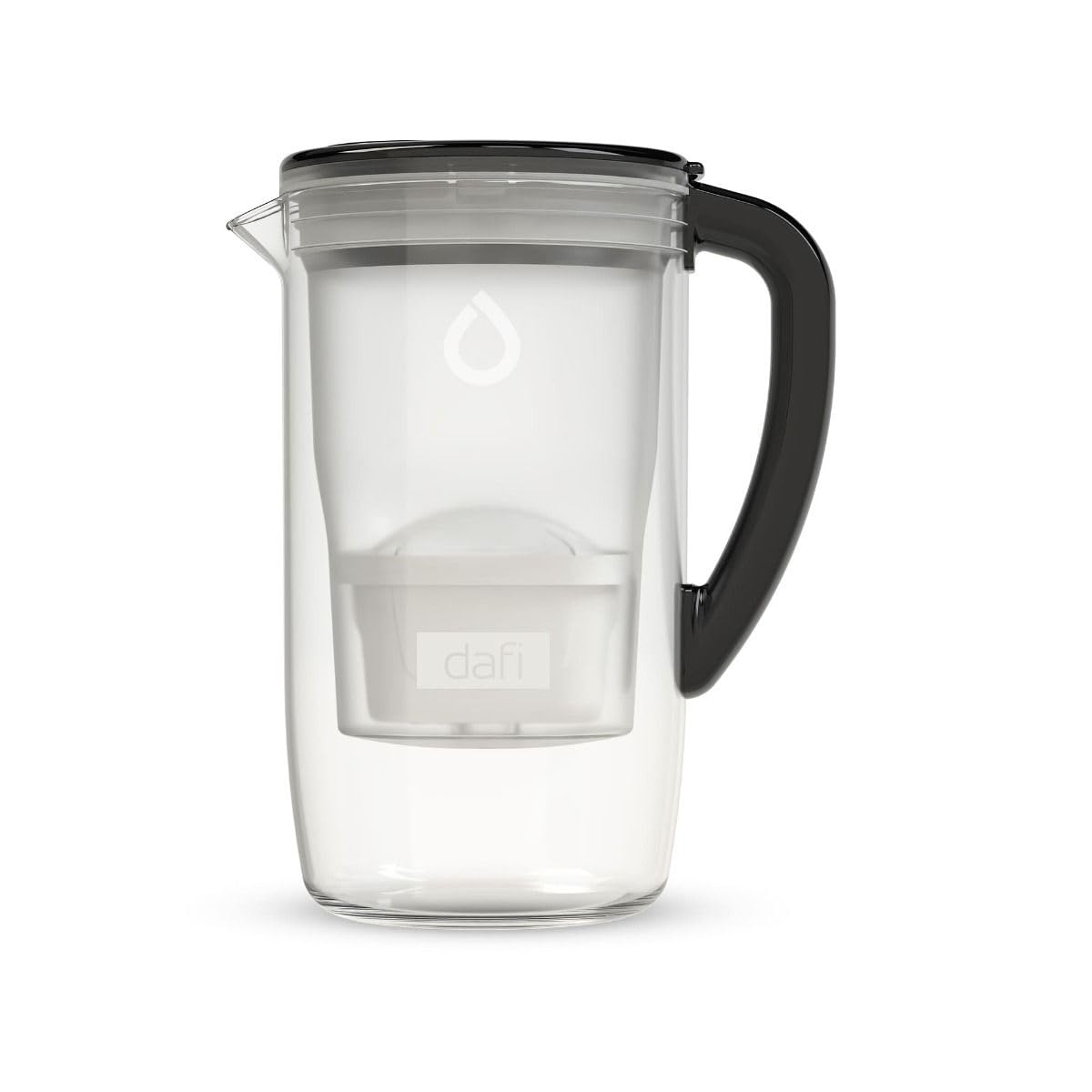 DAFI Szklany dzbanek filtrujący PRISMA LED 2,5 l czarny + 6 wkładów Unimax