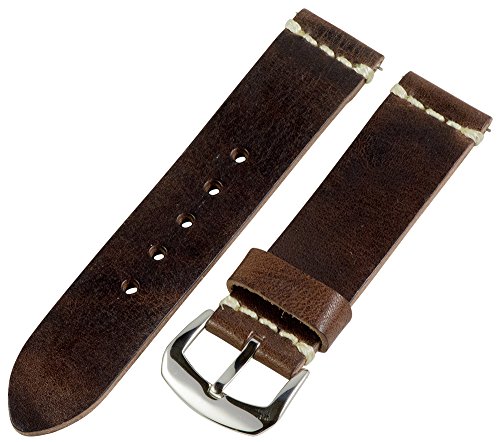 Clockwork Synergy® Dapper Collection - 22mm Brown Worn Leather Watch Band