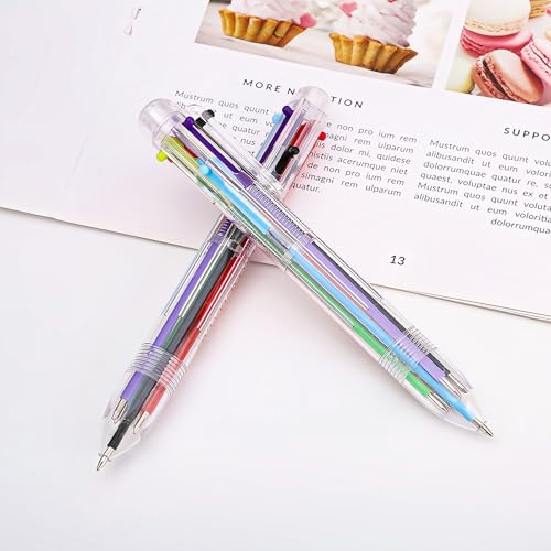 Elektheim 6 Pack 1 mm 6-in-1 Multicoloured Ballpoint Pen 6 Colours Retractable Ballpoint Pens for Office School Supplies Students Children Gift Kids Party Favours Pen - Image 2