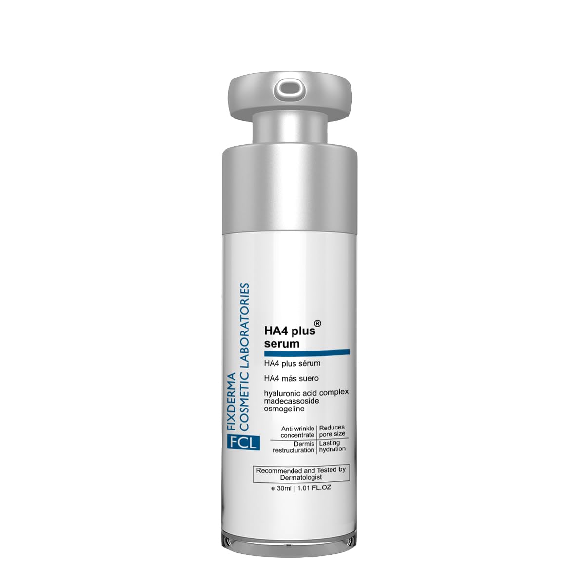 FIXDERMA COSMETIC LABORATORIES 5% Hyaluronic Acid Ha4 Plus Serum For Dry Skin, Serum For Open Pores Reduces Fine Lines And Wrinkles, Improves The Elasticity Of The Skin - 30ml (Pack Of 1)