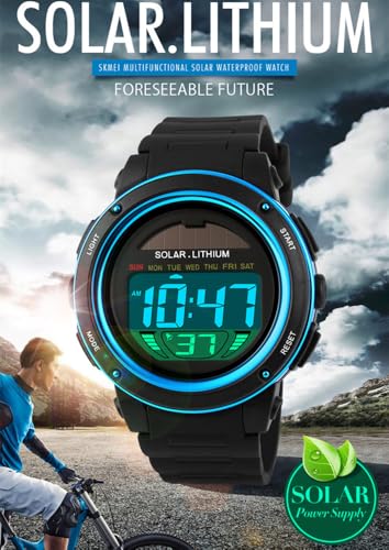 MASTOP Solar Watch Neutral LED Digital Watch Military Waterproof Sports Watch Black3