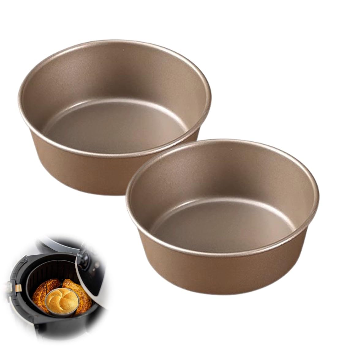 Stampo Per Uova In Silicone Per Friggitrice Ad Aria | 8 Pezzi Antiaderenti | Per Uova In Camicia, Muffin E Cupcakes | Compatibile Con Il 95% Delle Friggitrici - 2