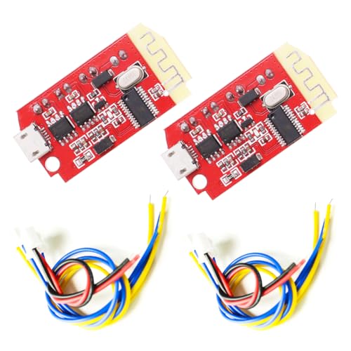 Hailege 2pcs CT14 Tablero de amplificador Bluetooth estéreo 5V Módulo amplificador AMP Clase F 5W + 5W con puerto de carga para modificación de altavoces DIY