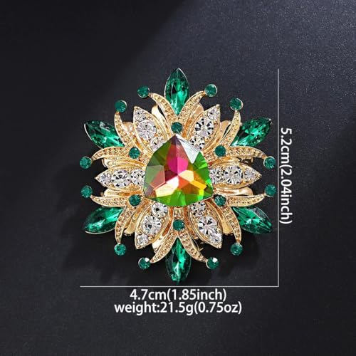 Image of Rhinestone Crystal Sunflower Brooch Pin Elegant Wreath Brooch Clothing Hat Bag Skirt Accessories for Women