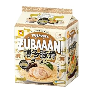 マルちゃんＺＵＢＡＡＡＮ！ 博多豚骨ラーメン ３食パック 121g×3×9袋" 