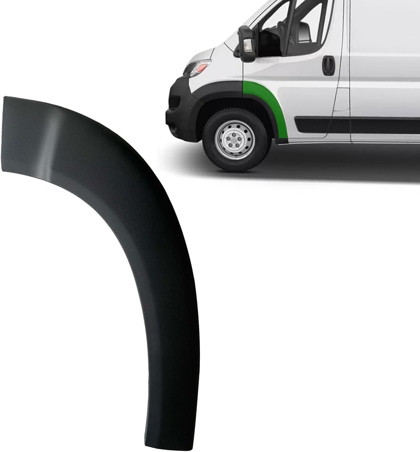 Front Door Fender Flare Molding Upper Front Wheel Arch Molding Panel Compatible with Ram Promaster 1500 2500 3500 Cargo Van 4 Door 2019 2020 2021 2022 2023 2024 (Front Left)
