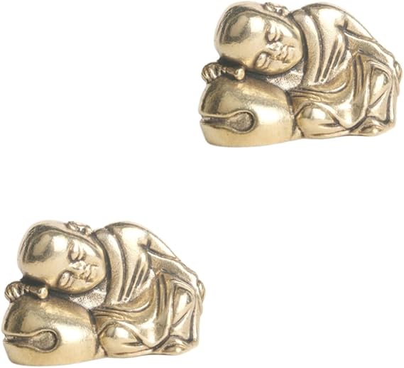 PRETYZOOM 2 pieces brass sculpture brass ornament figure of a