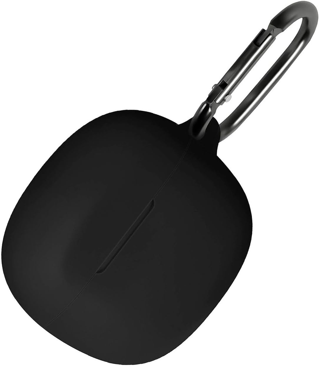 Geiomoo Silicone Case for Skullcandy Rail, Skullcandy Rail ANC, Protective Cover with Carabiner (Black-1)