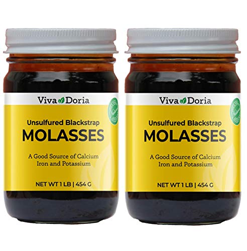 Viva Doria All Natural Organic Unsulfured Blackstrap Molasses, 1 Lb (2 Pack)