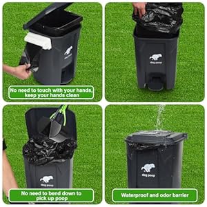 Dog Waste Can Liners, Dog Waste Bags for 15L Dog Poop Trash Can Outside, 5 Pack Dog Poop Bags Rolls Totaling 100 Bags for Outdoor, Garage, Yard or Other Locations
