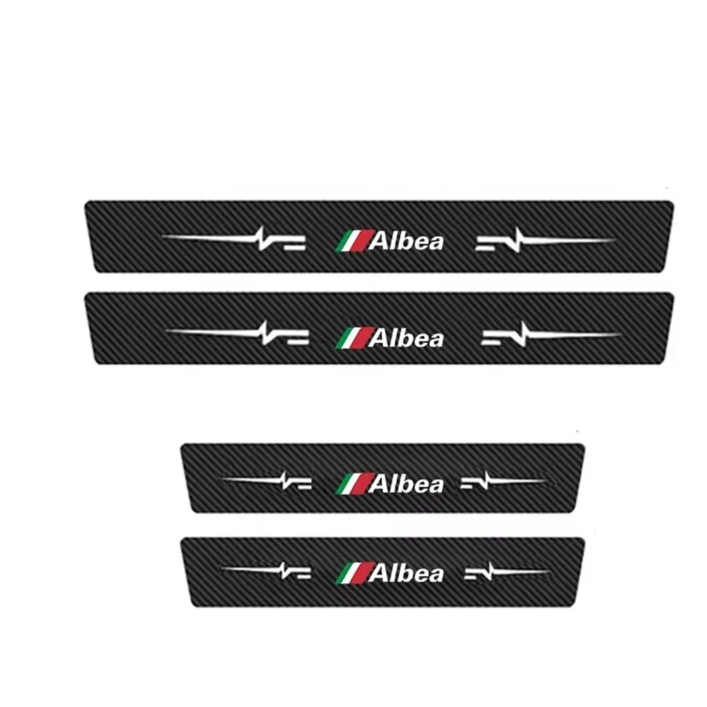 SDYAYFGE 4Pcs Kick Plates Car Door Sill Protector,for Fiat Albea