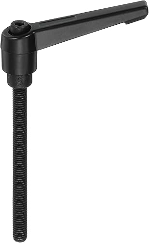Miniatura 134 de uxcell Perillas ajustables M8 x 3.150 in, rosca macho, botón de trinquete, bloqueo rápido, perno giratorio para maquinaria de torno, color negro