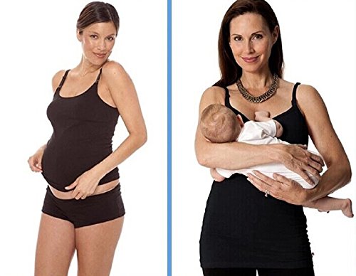 Negro pequeña 36 -38 La lactancia materna maternidad tapa del chaleco para la alimentación de mama fácil de enfermería