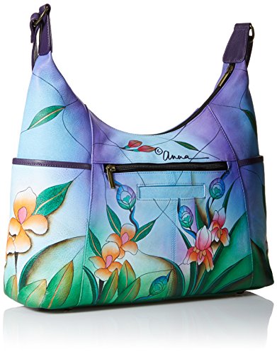 Image of Anna by Anuschka Handpainted Women's Genuine Leather Large Shoulder Hobo