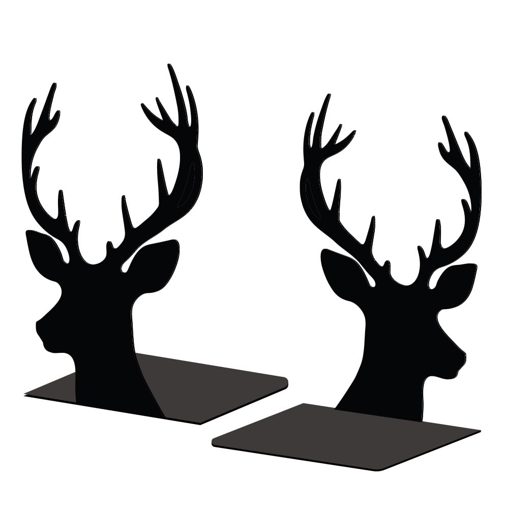 Peacoblue 5.3"x4.3"x7.9" Metal Bookends, Heavy Duty Book Ends for Shelves