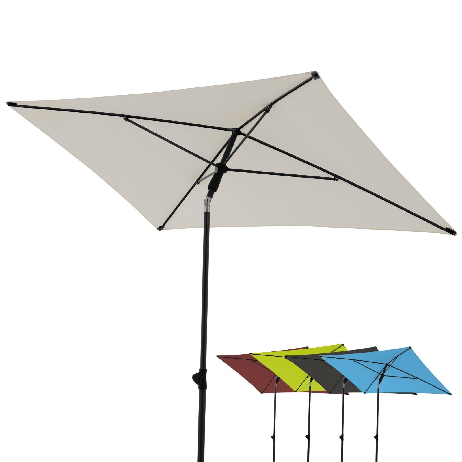 derby Parasol de balcon 180x120cm I Parasol rectangulaire pour balcon & terrasse I Parasol de balcon avec coulisse pour ouvrir I Réglable en hauteur I Parasol de jardin basculant