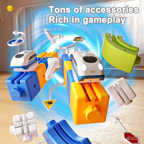 Image of Pampam Magnetic Electric Train Set for Kids 3-9 Years, 150 PCS STEM Building Blocks Race Track Toy, DIY Anti-Gravity, Boys & Girls